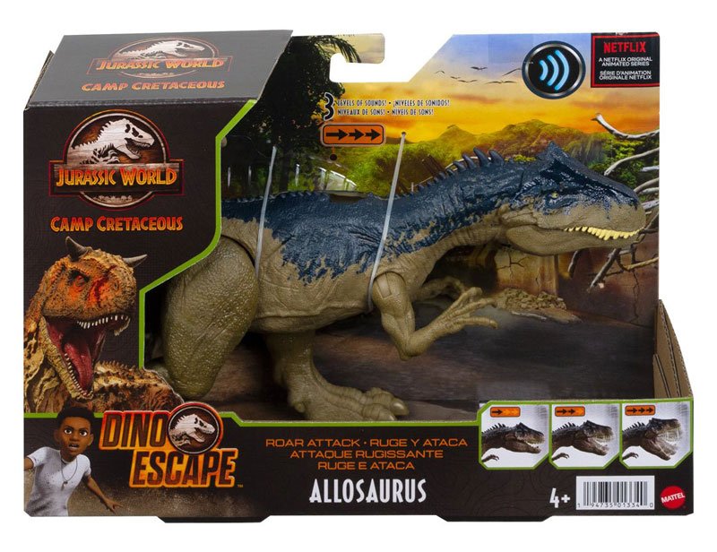 Mattel 2021 Jurassic World Dino Escape Roar Attack Allosaurus 01